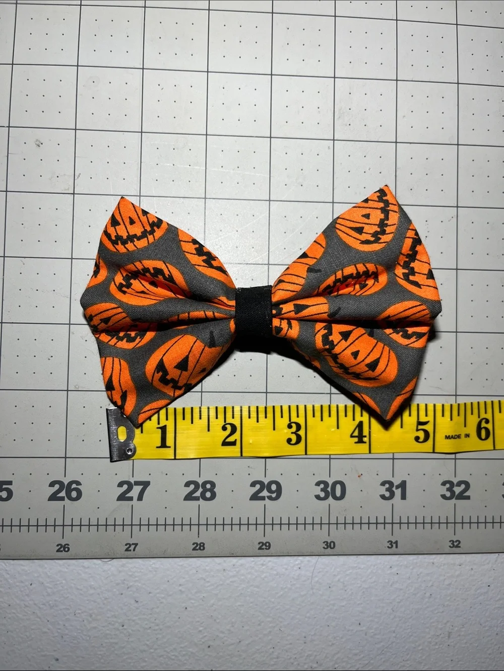 Halloween Pumpkin Bow Hair Bow - Orange and Gray